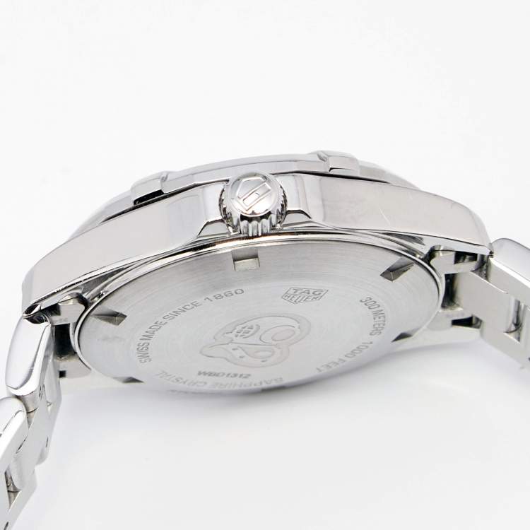 Pre Owned Tag Heuer Blue Stainless Steel Aquaracer WBD1312 Women's Wristwatch 32 mm