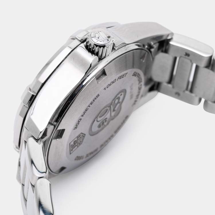 Pre Owned Tag Heuer Black Stainless Steel Aquaracer WAY1410.BA0920 Women's Wristwatch 27 mm