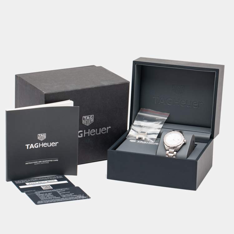 Pre Owned Tag Heuer Mother Of Pearl Stainless Steel Diamond Formula 1 WBJ141A.BA0664 Women's Wristwatch 32 mm