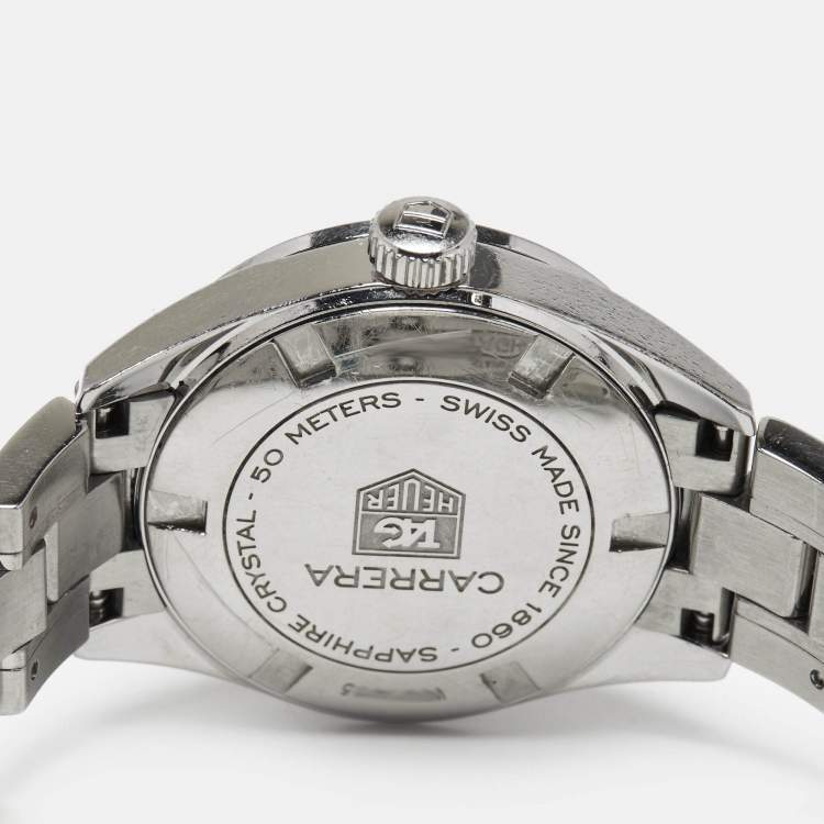 Pre Owned Tag Heuer Mother of Pearl Stainless Steel Carrera WV1415 Women's Wristwatch 27 mm