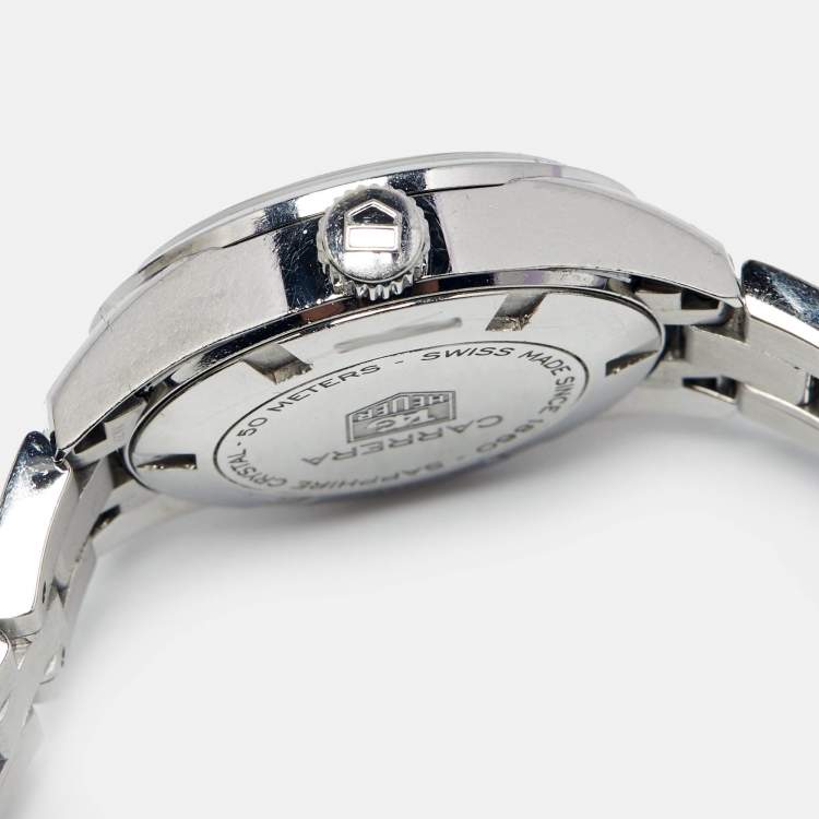 Pre Owned Tag Heuer Mother of Pearl Stainless Steel Carrera WV1415 Women's Wristwatch 27 mm