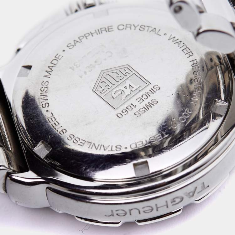 Pre Owned Tag Heuer Pink Mother Of Pearl Diamond Stainless Steel Formula 1 CAC1311.BA0852 Women's Wristwatch 37 mm