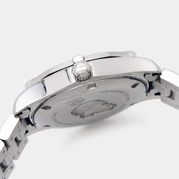 Pre Owned TAG Heuer Black Stainless Steel Aquaracer WAF1310.BA0817 Women's Wristwatch 32 mm