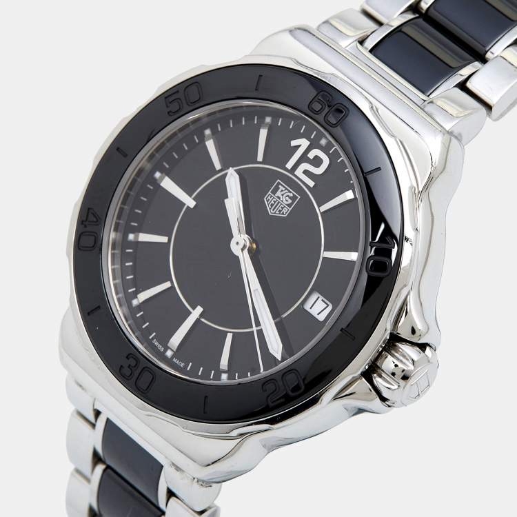 Pre Owned TAG Heuer Black Ceramic Stainless Steel Formula 1 WAH1210.BA0859 Women's Wristwatch 37 mm
