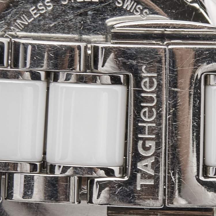 Pre Owned TAG Heuer White Diamond Stainless Steel Ceramic Formula 1 WAH121D.BA0861 Women's Wristwatch 37 mm