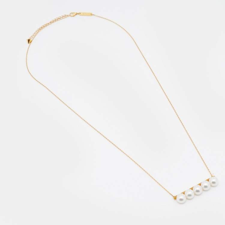 Pre Owned Tasaki Balance Luxe Cultured Pearl 18k Yellow Gold Necklace