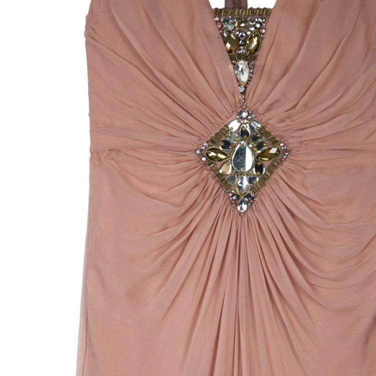 Pre Owned Temperley Vega Embellished Silk Chiffon Gown M
