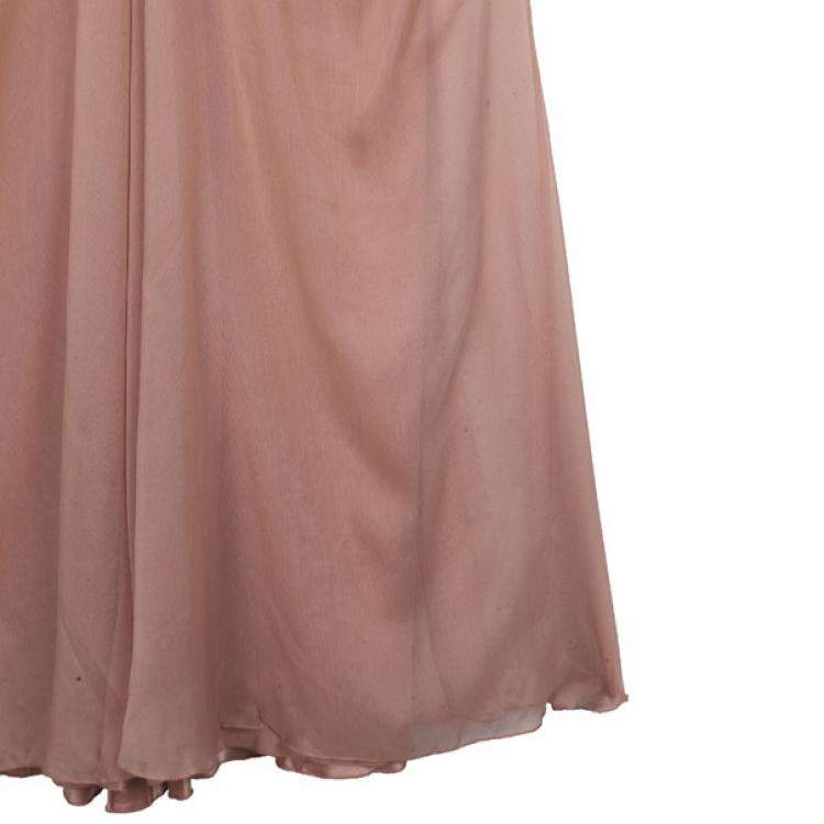 Pre Owned Temperley Vega Embellished Silk Chiffon Gown M