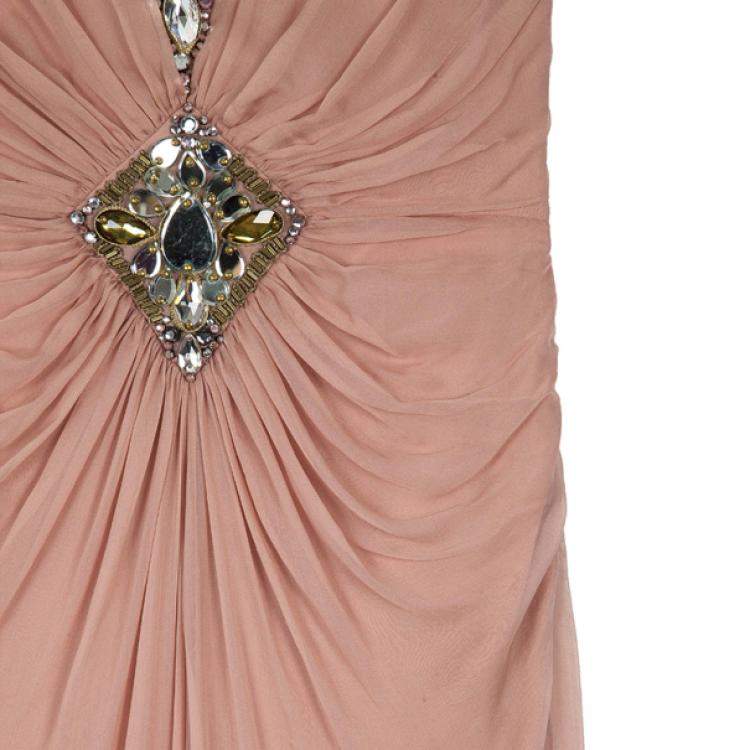 Pre Owned Temperley Vega Embellished Silk Chiffon Gown M