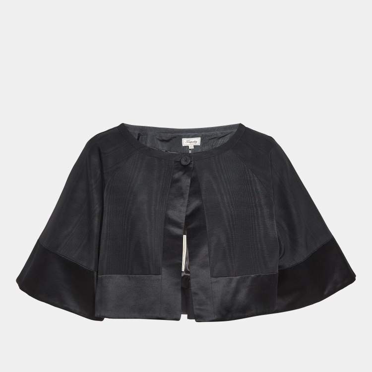 Pre Owned Temperly London Black Cotton-Blend Palais Cropped Jacket L