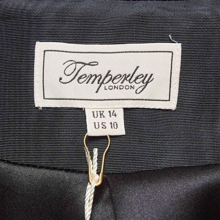 Pre Owned Temperly London Black Cotton-Blend Palais Cropped Jacket L