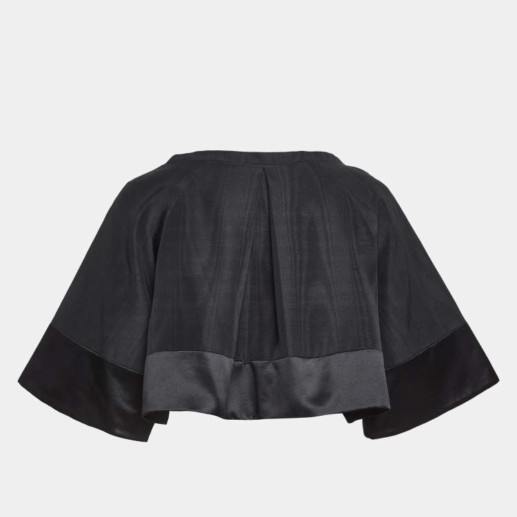 Pre Owned Temperly London Black Cotton-Blend Palais Cropped Jacket L