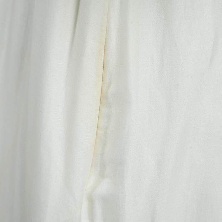 Pre Owned Temperley White Embroidered Cotton Tiered Midi Dress S