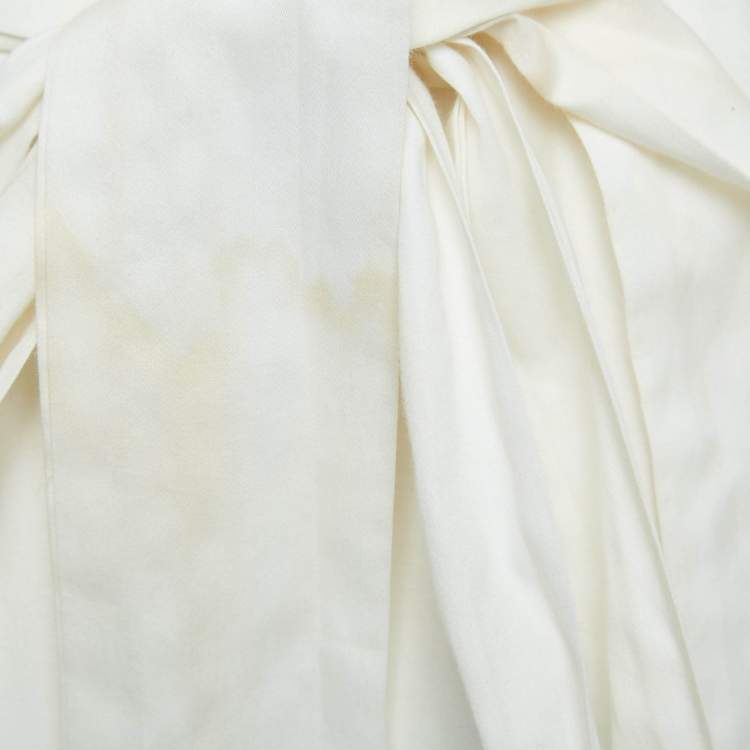 Pre Owned Temperley White Embroidered Cotton Tiered Midi Dress S