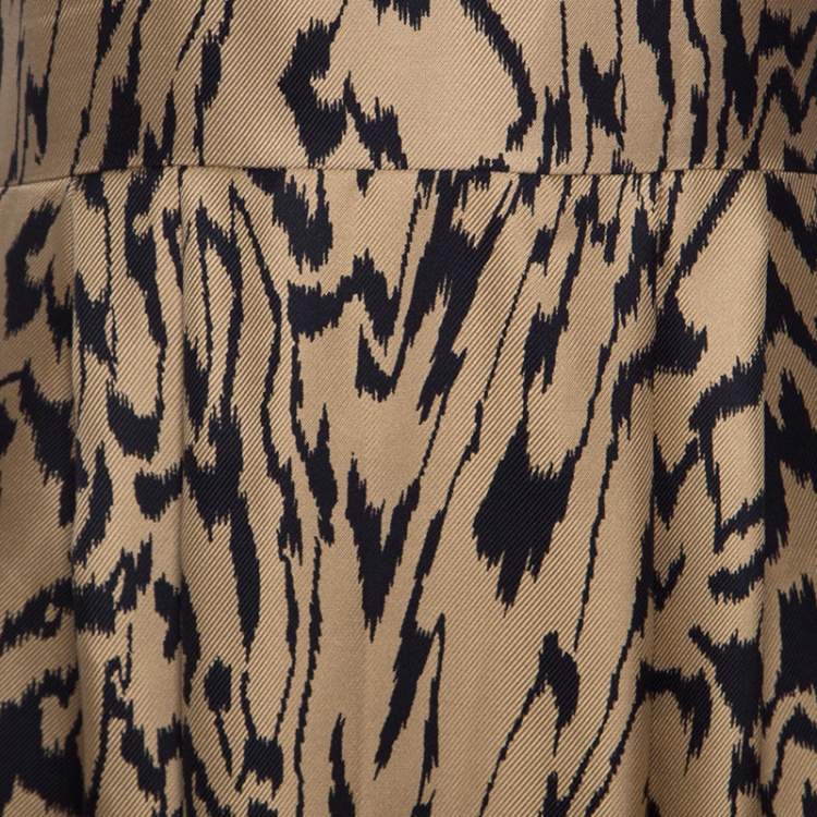 مملوكة مسبقًا Temperley London Brown and Black Printed Silk Short Sleeve Dress M