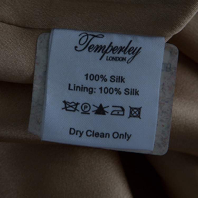 مملوكة مسبقًا Temperley London Brown and Black Printed Silk Short Sleeve Dress M