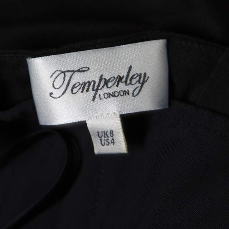 Pre Owned Temperley London Black Silk Criss Cross Detail Strapless Harem Jumpsuit S 