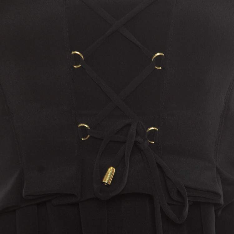 Pre Owned Temperley London Black Silk Criss Cross Detail Strapless Harem Jumpsuit S 