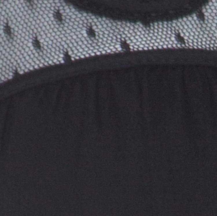 Pre Owned Temperley Black Silk Blend Embroidered Net Yoke Tunic S 