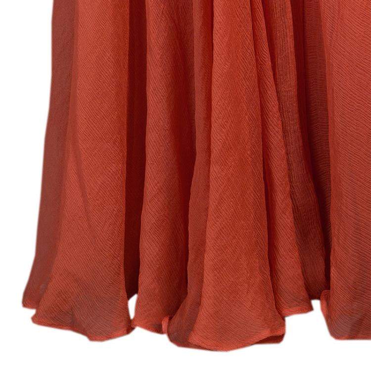 Pre Owned Temperley London Orange Crinkle Chiffon Evening Gown M