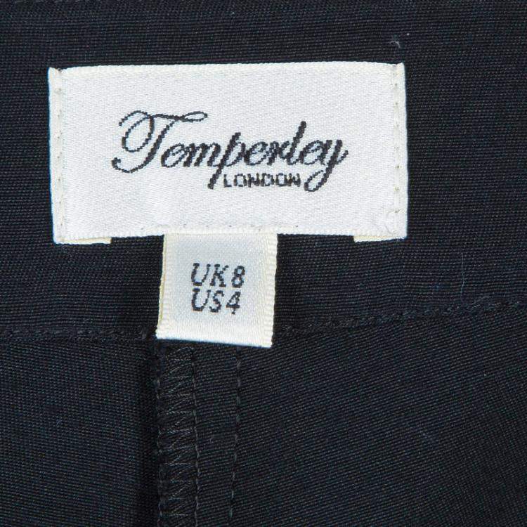 Pre Owned Temperley Black Knit Paneled Trousers S