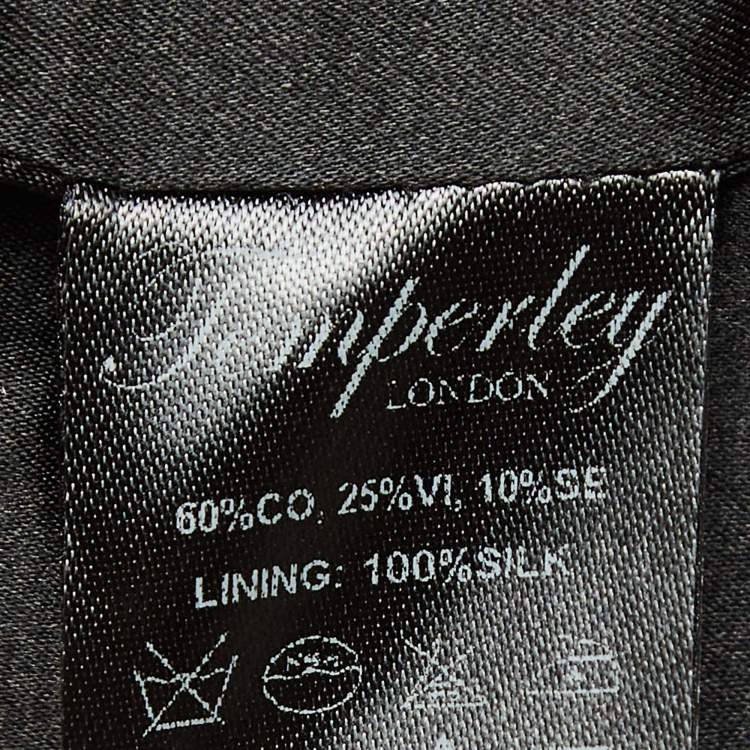 مملوكة مسبقًا Temperly London Black Silk-Blend Cropped Evening Jacket L