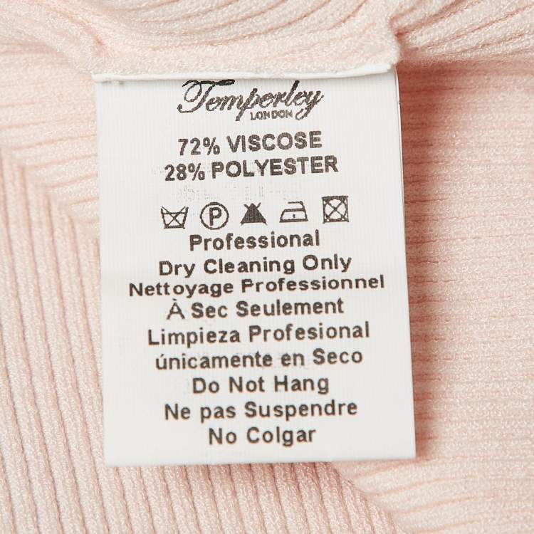 Pre Owned Temperly london Pink Rib Knit Round Neck Sweater M