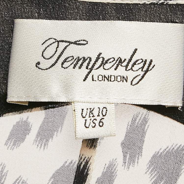Pre Owned Temperley London Cream Animal Print Crepe Kaftan Dress M