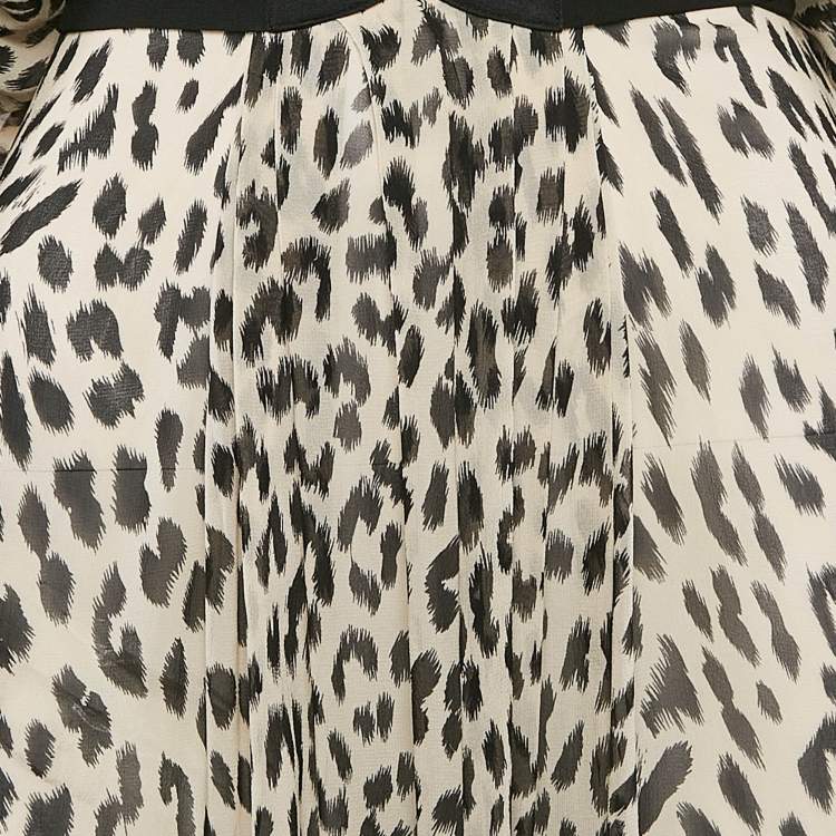 Pre Owned Temperley London Cream Animal Print Crepe Kaftan Dress M