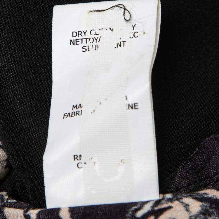 Pre Owned Thakoon Addition Black and Blush Silk Abstract Print Shirt Top Playsuit XS 