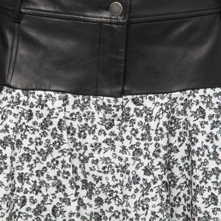 Pre Owned تنورة ثاكون أديشن جلد أسود وجاكار نمط مورد m