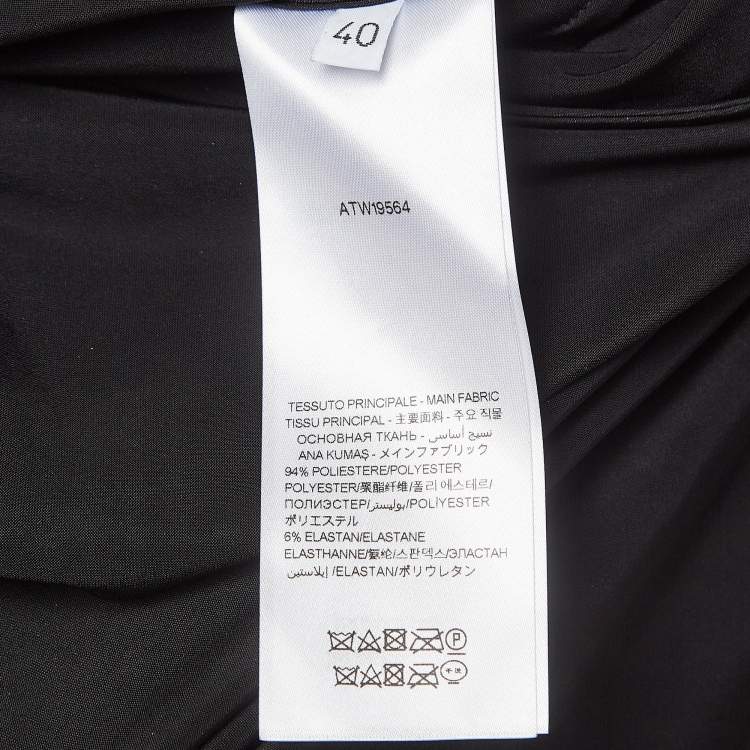 Pre Owned The Attico Metallic Silver Lamé Fan Detail Long Dress S