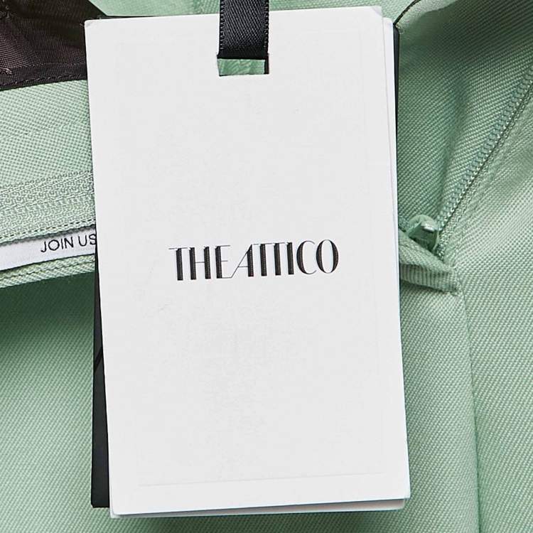 Pre Owned The Attico Green Wool Slit Detail Freja Skinny Pants M