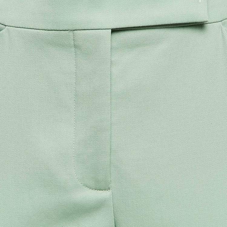 Pre Owned The Attico Green Wool Slit Detail Freja Skinny Pants M