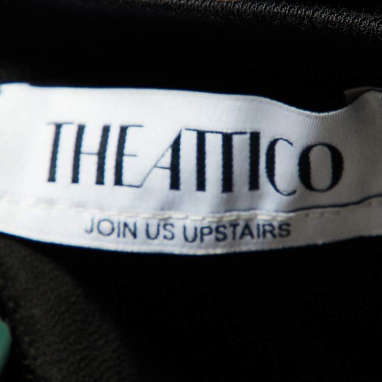 Pre Owned The Attico Black Sequined Structure Shouldered T-Shirt XS 