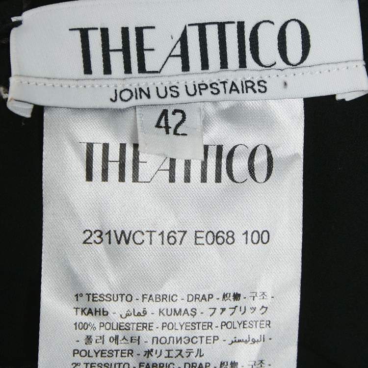 Pre Owned The Attico Black Sequin and Lace Thelma Crop Top M