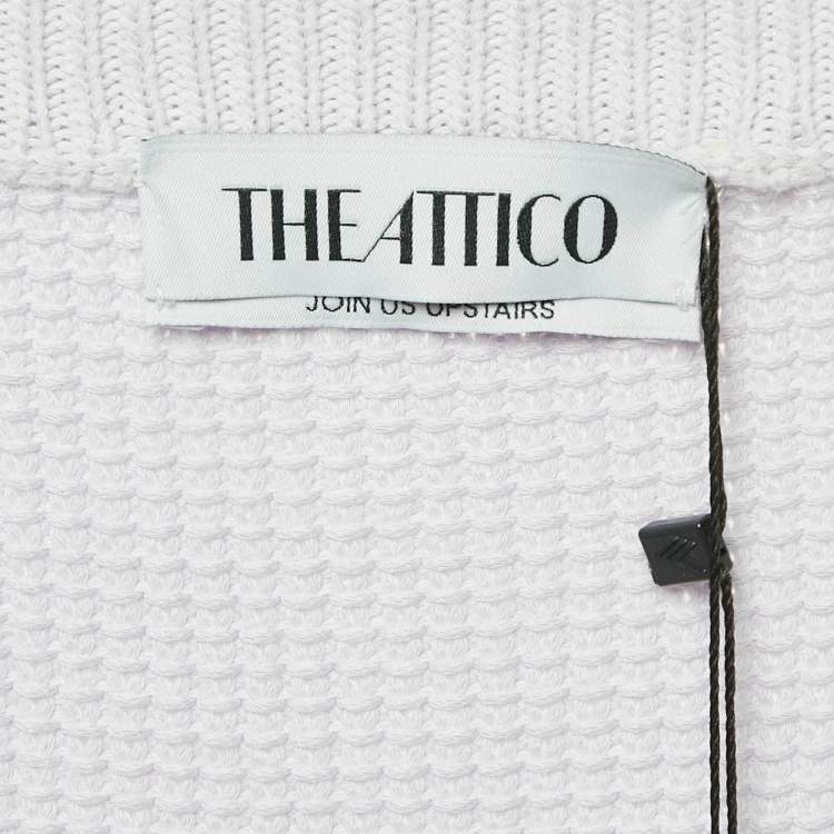 Pre Owned The Attico Lilac Purple Crochet Knit Long Sleeve Taylor Mini Dress M
