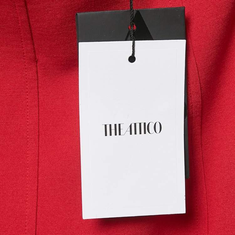 Pre Owned The Attico Red Jersey Flared Beath Midi Skirt M