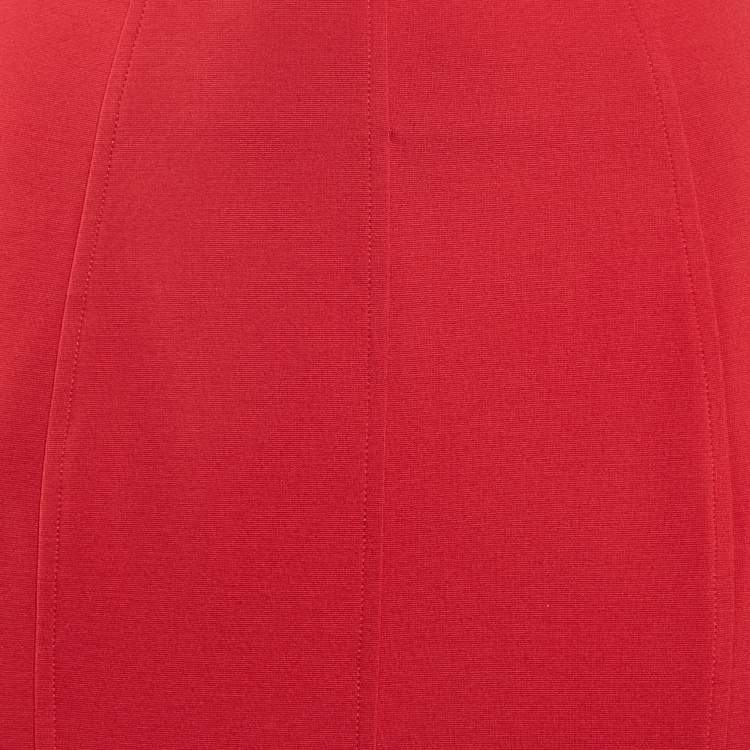 Pre Owned The Attico Red Jersey Flared Beath Midi Skirt M
