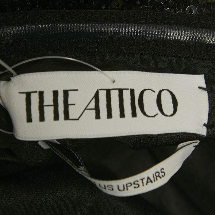 Pre Owned The Attico Black Sequin Ruffled Mini Dress S