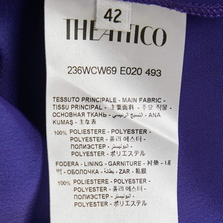 Pre Owned The Attico Vivid Violet Satin Melva Long Dress M