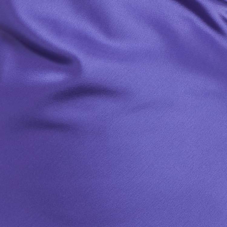 Pre Owned The Attico Vivid Violet Satin Melva Long Dress M
