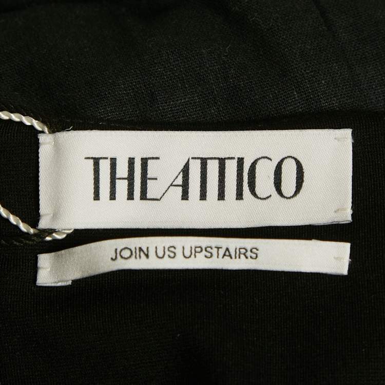 Pre Owned The Attico Black Jersey Draped Strapless Crop Top XS