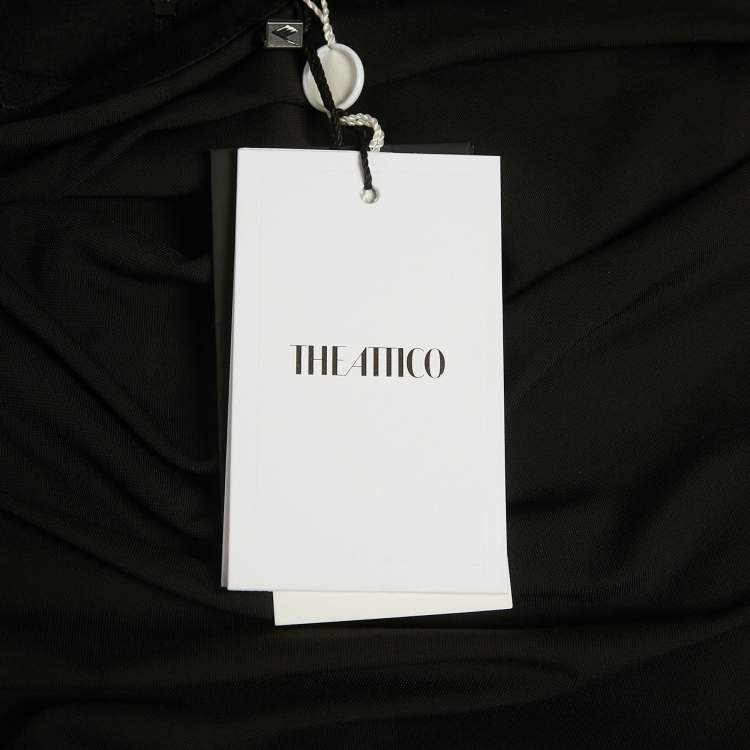 Pre Owned The Attico Black Jersey Draped Strapless Crop Top XS