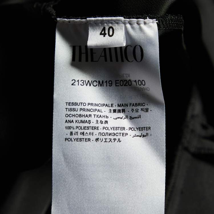 Pre Owned The Attico Black Sateen Draped Clasp Detail One Shoulder Dress S