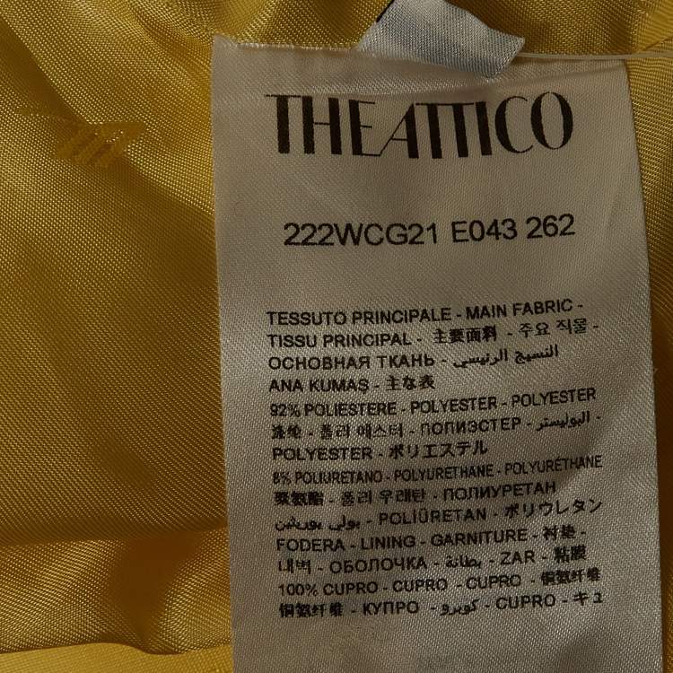 Pre Owned The Attico Pastel Yellow Stretch Knit Double Breasted April Blazer M