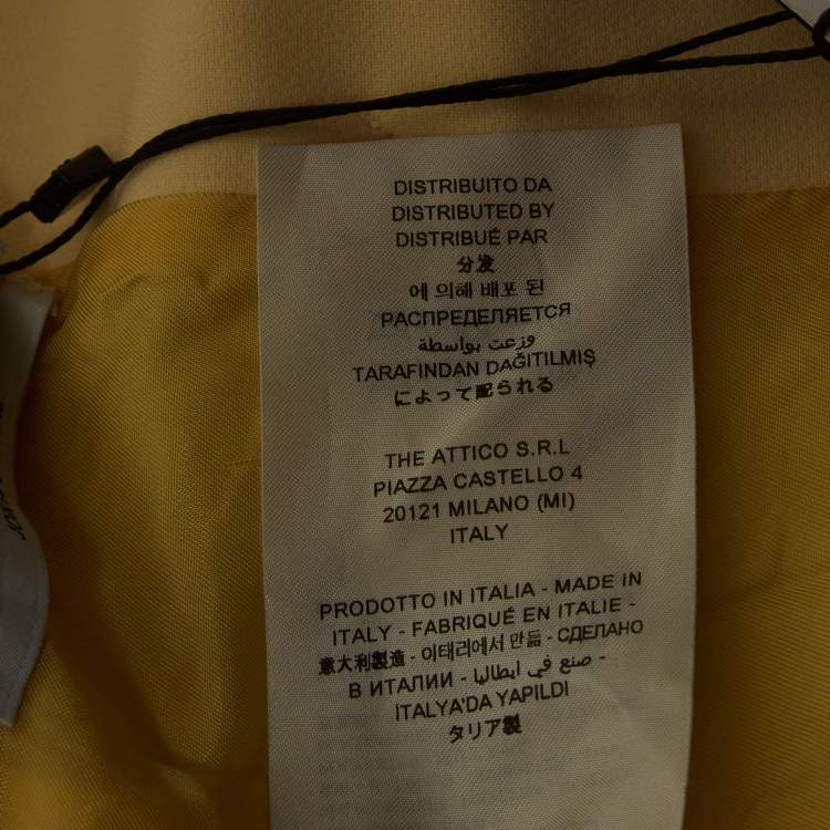 Pre Owned The Attico Pastel Yellow Stretch Knit Double Breasted April Blazer M