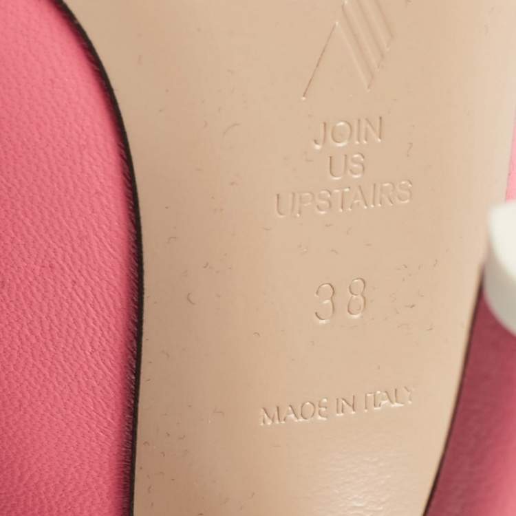Pre Owned The Attico Pink Leather Venus Ankle Tie Pumps Size 38