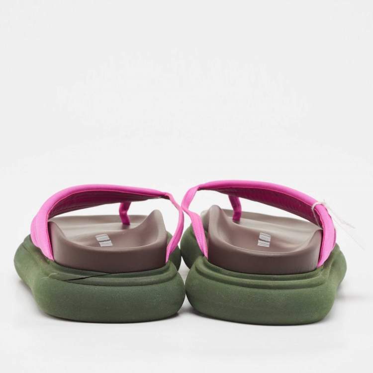 Pre Owned The Attico Pink Satin Thong Sandals Size 38