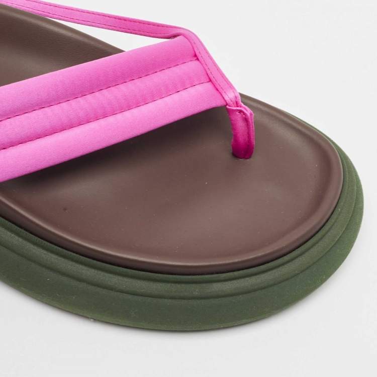 Pre Owned The Attico Pink Satin Thong Sandals Size 38